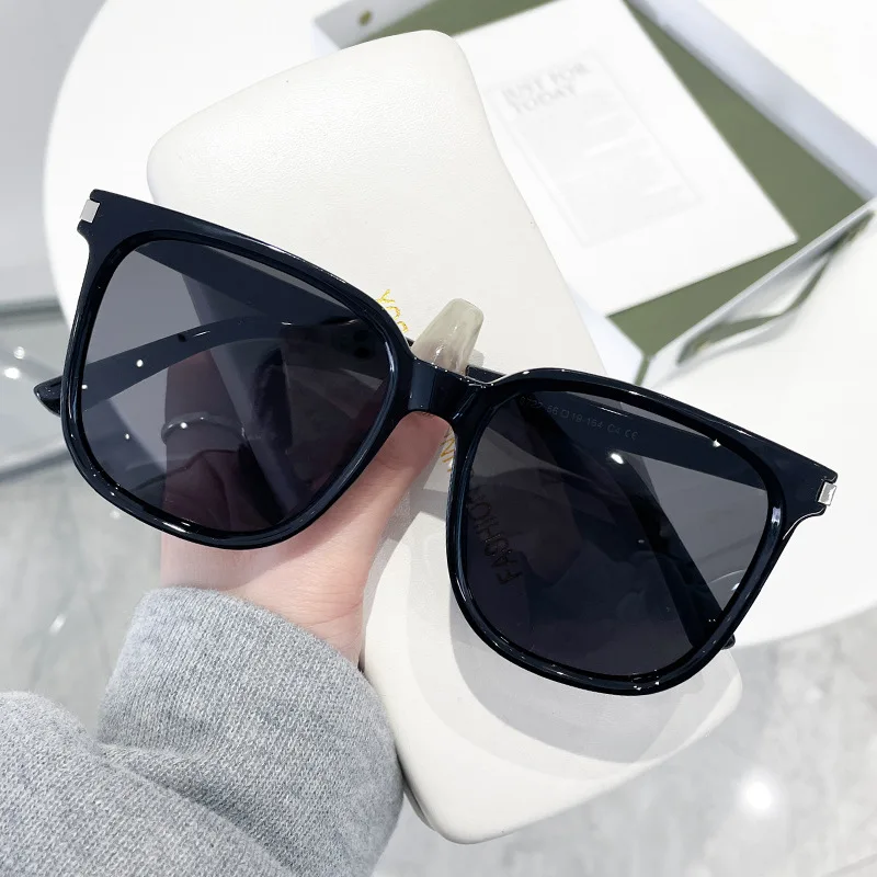 New Korean Style High SenseinsPolarized Sunglasses Female Online Influencer Retro Personality to Make Big Face Thin-Looked Sungl