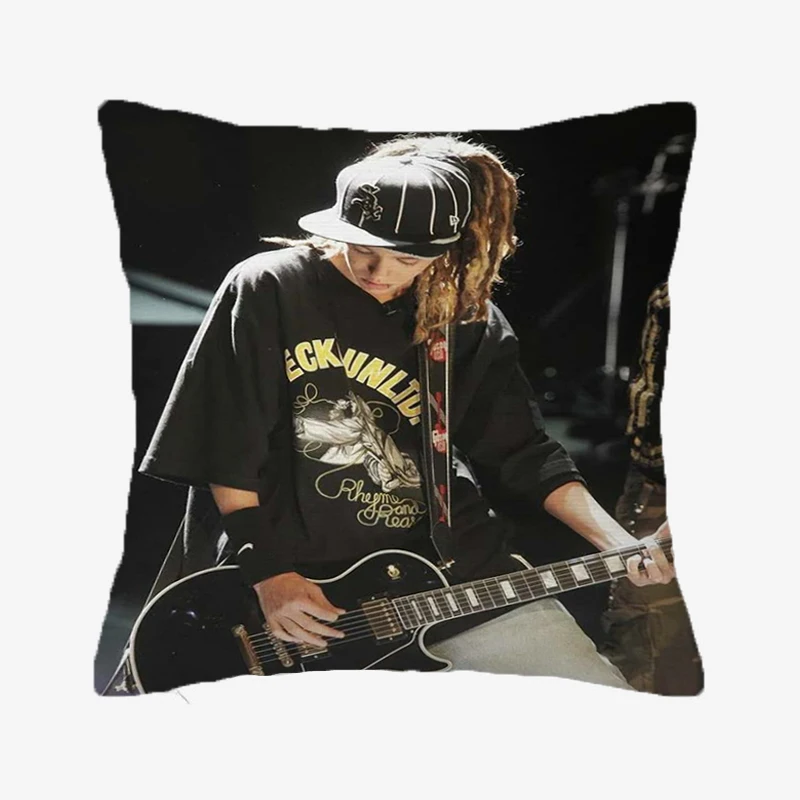 Tokio Hotel Band Tom Kaulitz Pillow Covers Decorative Cushions Cover for Sofa Home Decoration Double Sided Printing Short Plush