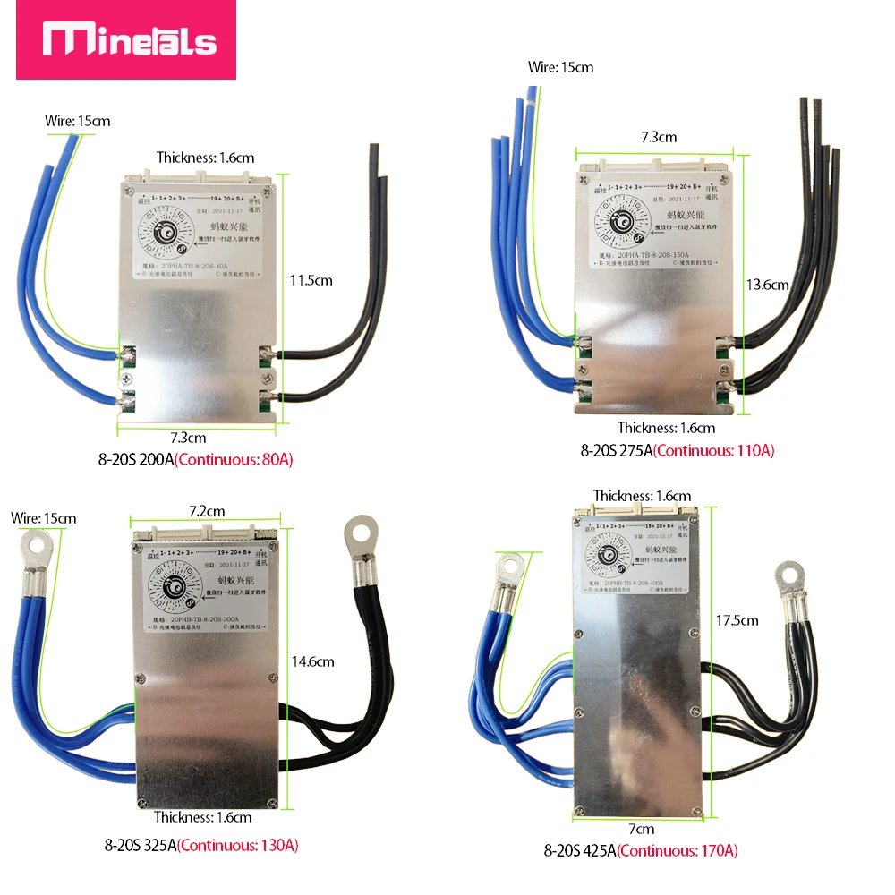 ANT Smat BMS 7S-20S 8S 13S 16S 575A 450A 300A 275A 200A 100A 24V 48V LiFePo4 Li-ion LTO Battery Protection Board Bluetooth APP