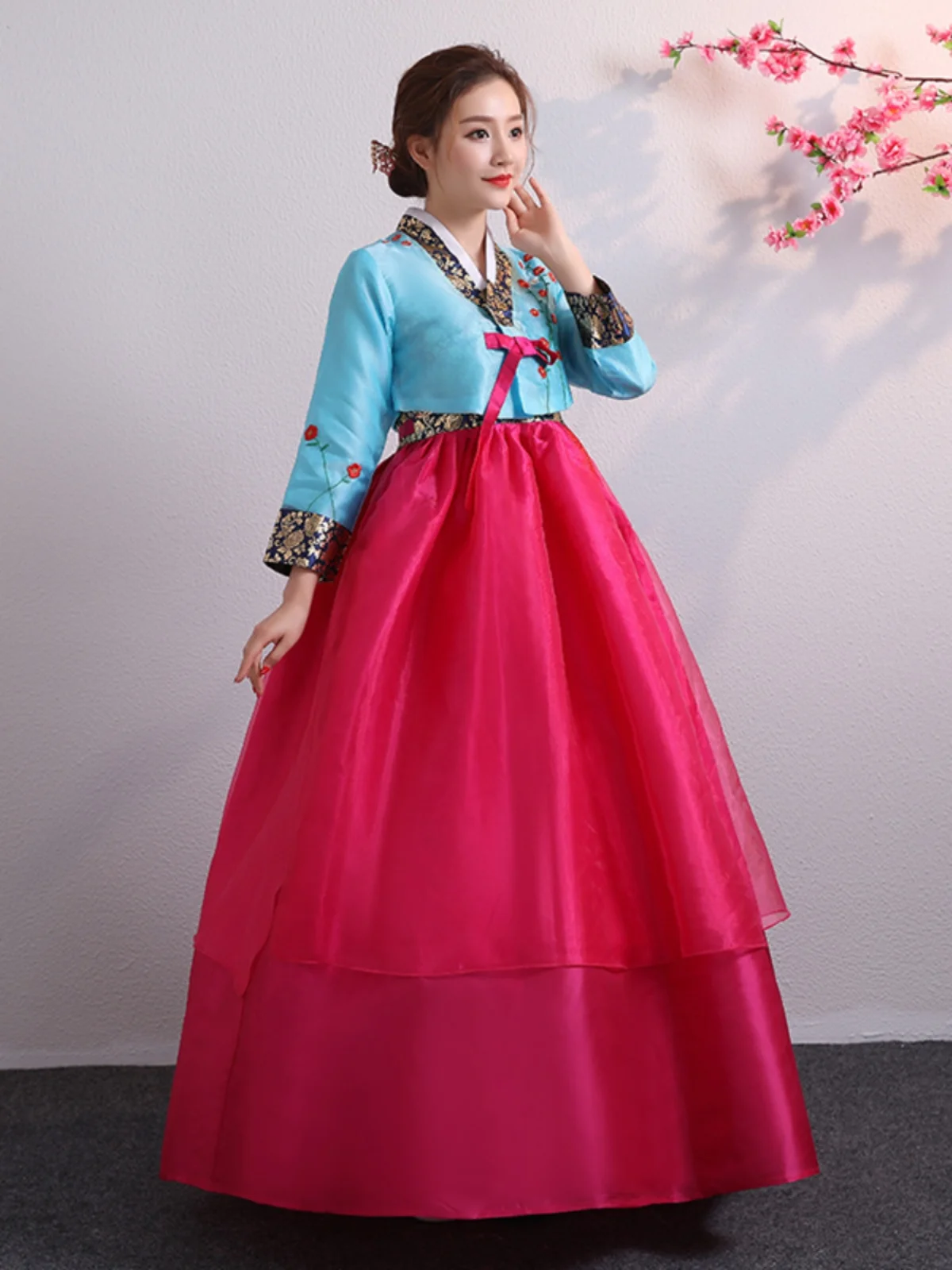 Woman Ancient Hanbok Dress for Stage Performance Korea Palace Costume Wedding Wedding Party Costume Minority Palace Dancewear