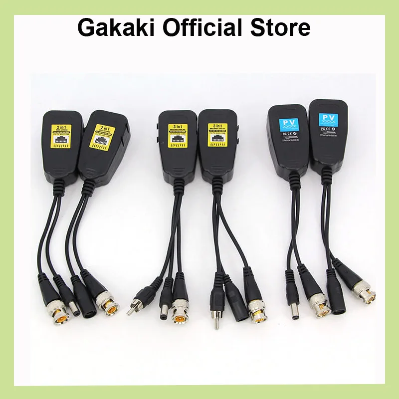 Passive Balun RJ45 CCTV Video Transceiver Coax BNC Versorgung Stromanschlüsse für HDCVI HDTVI AHD Kamera