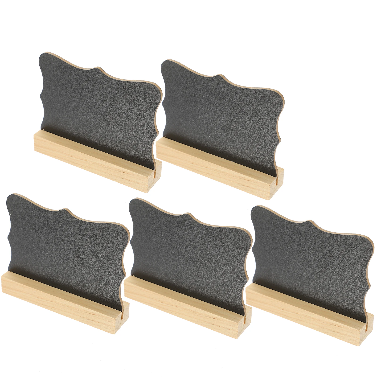 5pcs Double Sided Mini Whiteboard Small Rectangle Wood Craft Signs Home Office Party Table Accessories