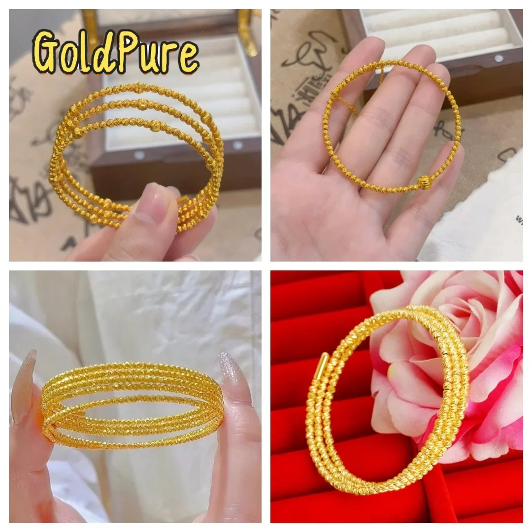 

Goldpure Luxury 24K 9999 Pure Gold real gold Women's Didi Ball Bracelet Fashion Beaded Bracelet