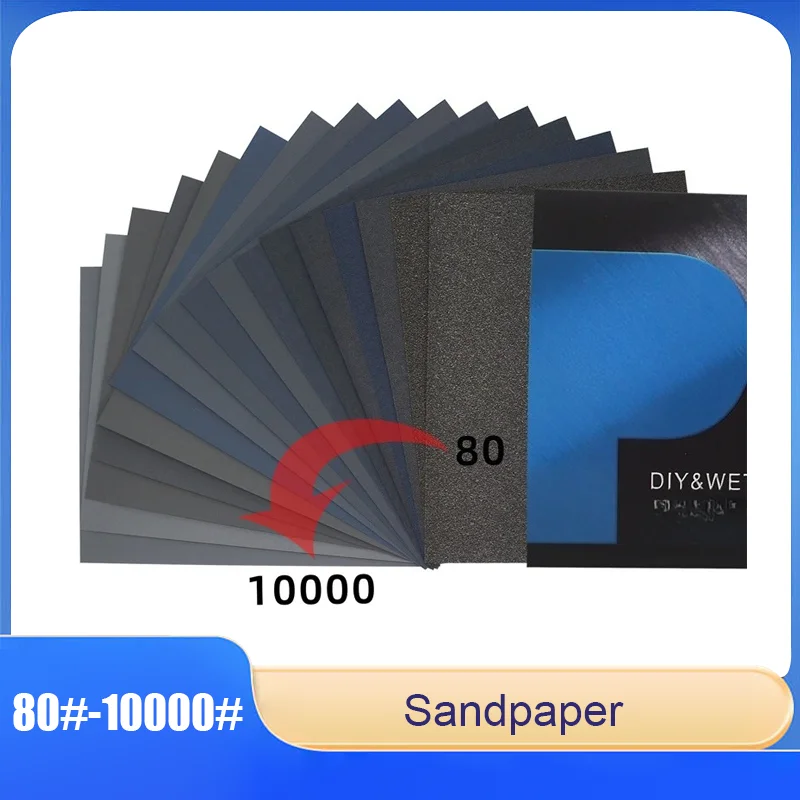 

5Pcs Dry/Wet Dual-Use Mirror Polishing Sandpaper 80-10000 Grit - For Jade & Handicraft Polishing (Water Sandpaper)