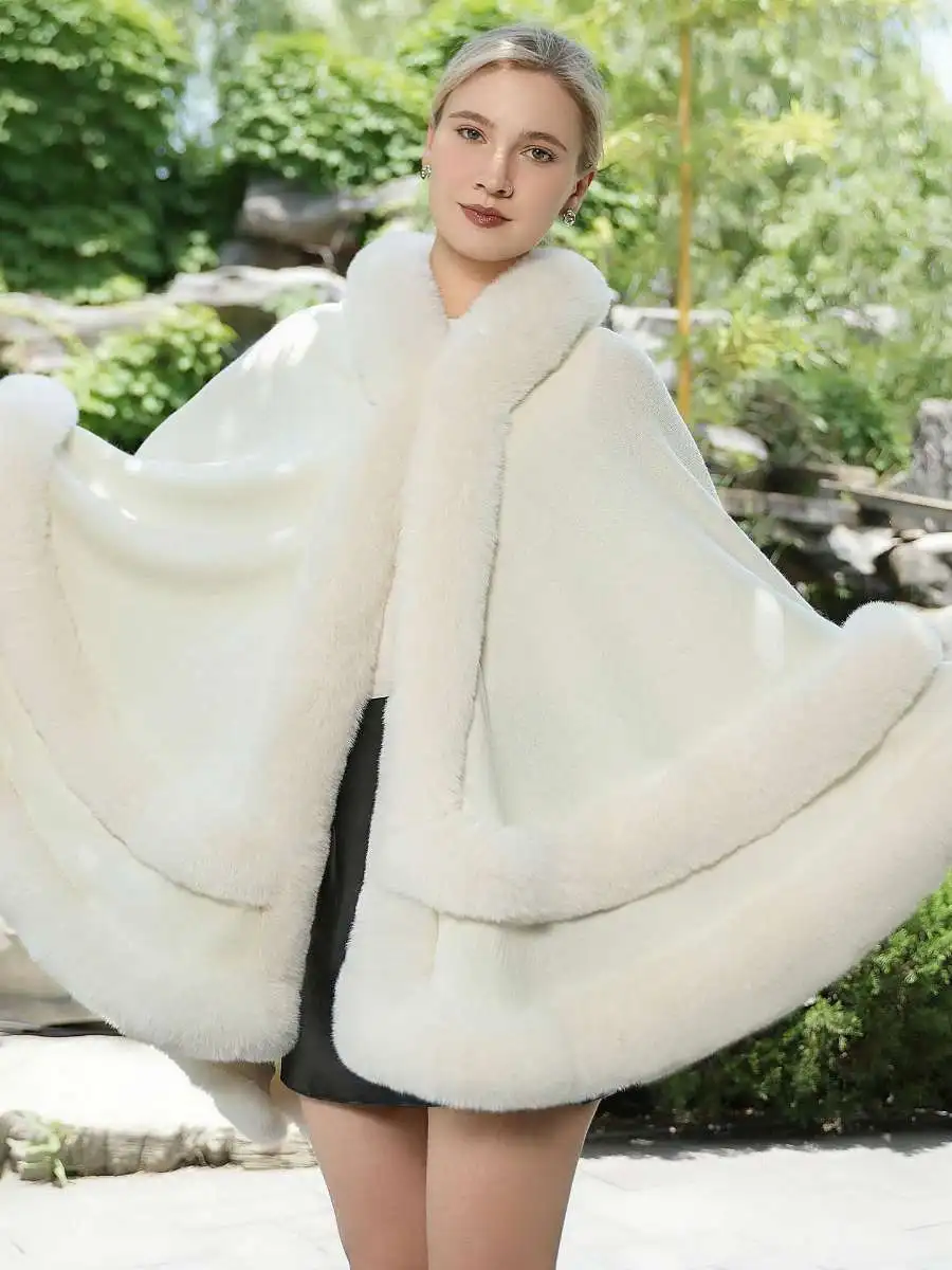 autumn-winter-new-style-pure-color-knitted-faux-fur-coat-loose-women's-wrap-shoulder-large-size-versatile-outerwear