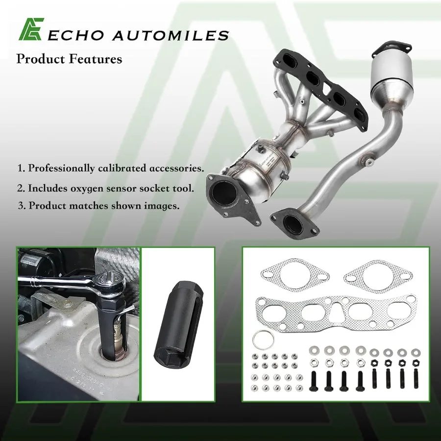 Convertidor catalítico delantero y trasero compatible con Nissan Rogue 20082015 modelos 2.5L L4 Emisión de escape de alta eficiencia del motor