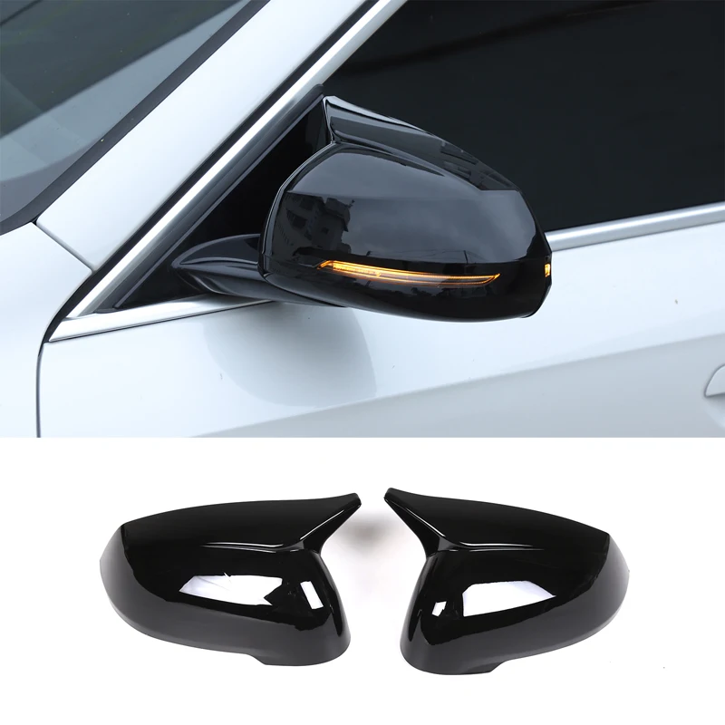 

For BMW X1 U11 2023+ LHD Car Rearview Side Mirror Cover Wing Cap Exterior Sticker Door Rear View Case Trim ABS Glossy Black