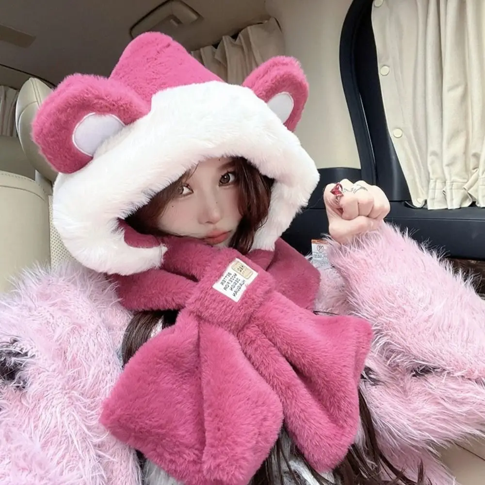 

Lei Feng Hat Winter Earmuffs Neck Warmer Comfortable Hats Glove Sets Children's Scarf Thickened Bear Hat Cold Weather