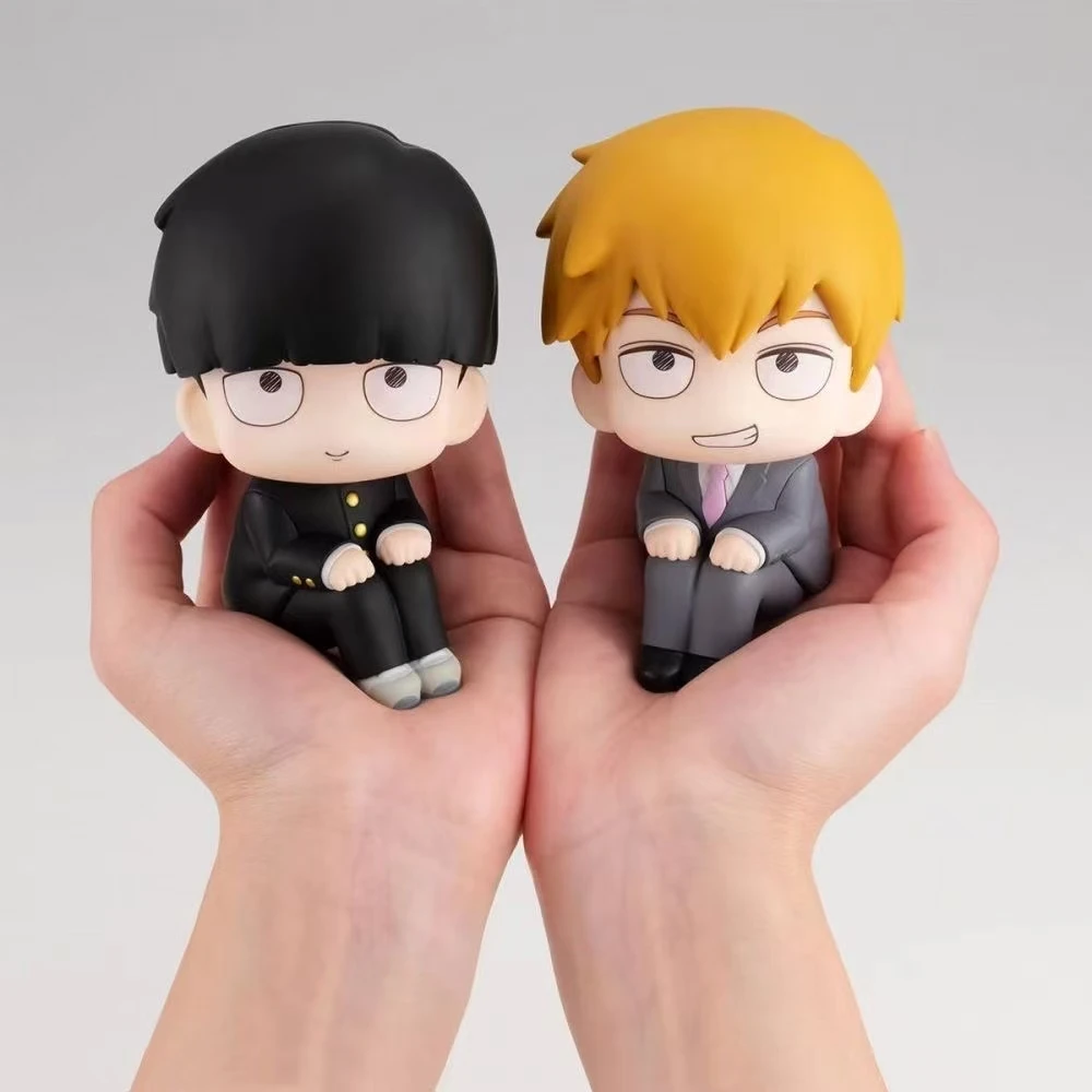 Figurki Anime Mob Psycho 100 Gk Reigen Arataka Edycja Q Kawaii Siedząca Seria Palm Model Lalka Ozdoby na Biurko Kolekcjonerska Zabawka