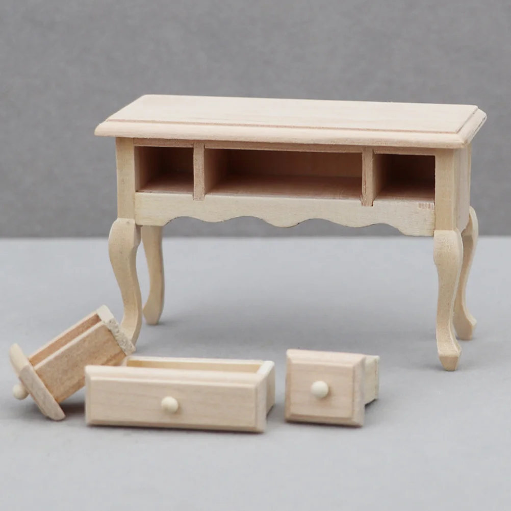 Dollhouse Table Wood Miniature Dining Table Wooden Furniture Dolls House Accessories mini dolls table