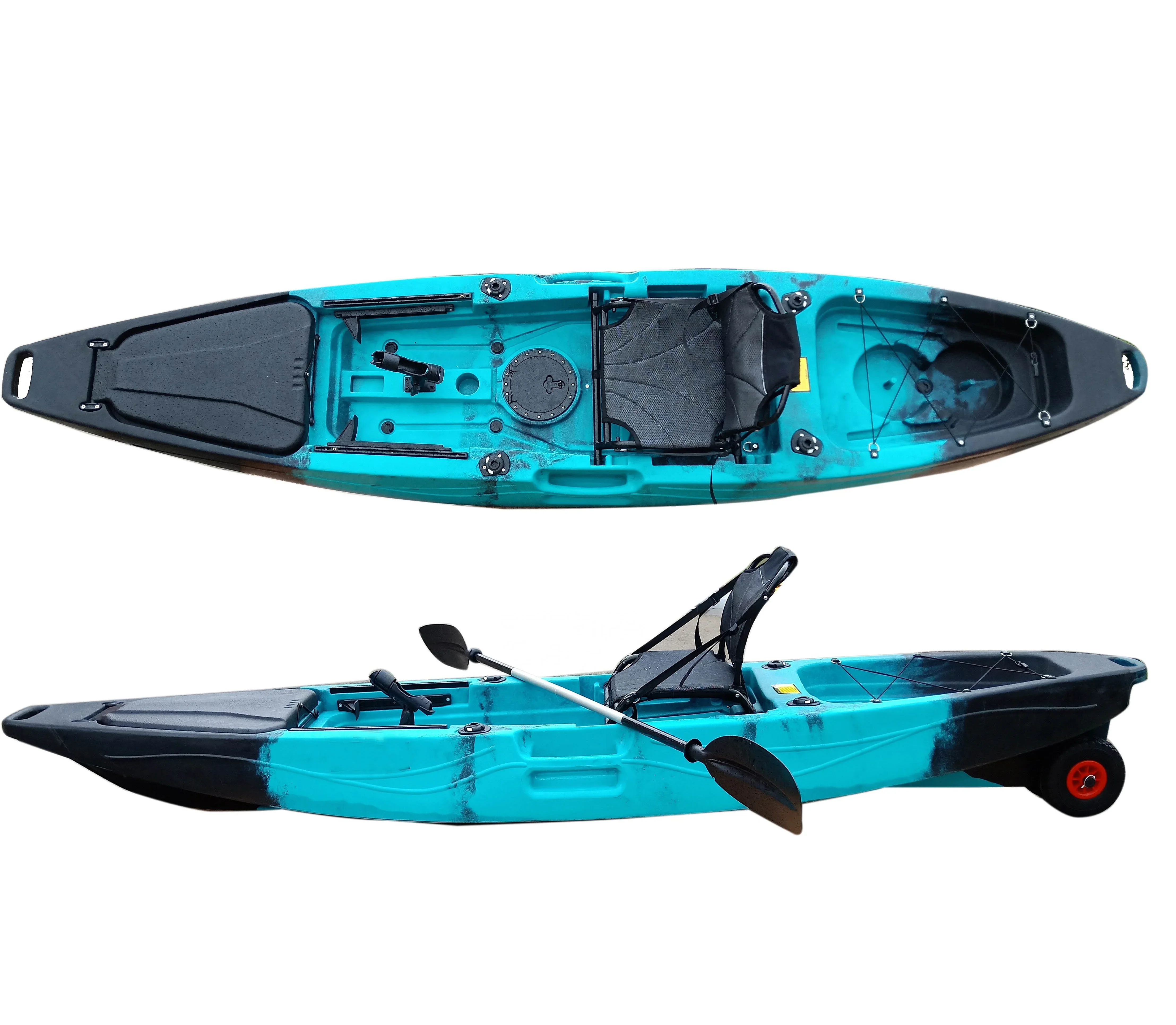 Fishing Kayak With Wheel 1 Person Single Seat 12ft Sit On Top Kayak For Sale ship to the port