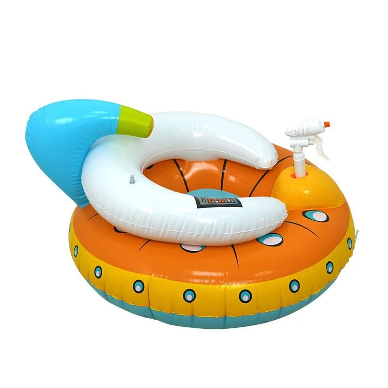 UFO Squirter Swimming Pool Floating Ring Kids Water Game Toys UFO and Blaster Swimming Ring Summer Holiday Pool Float