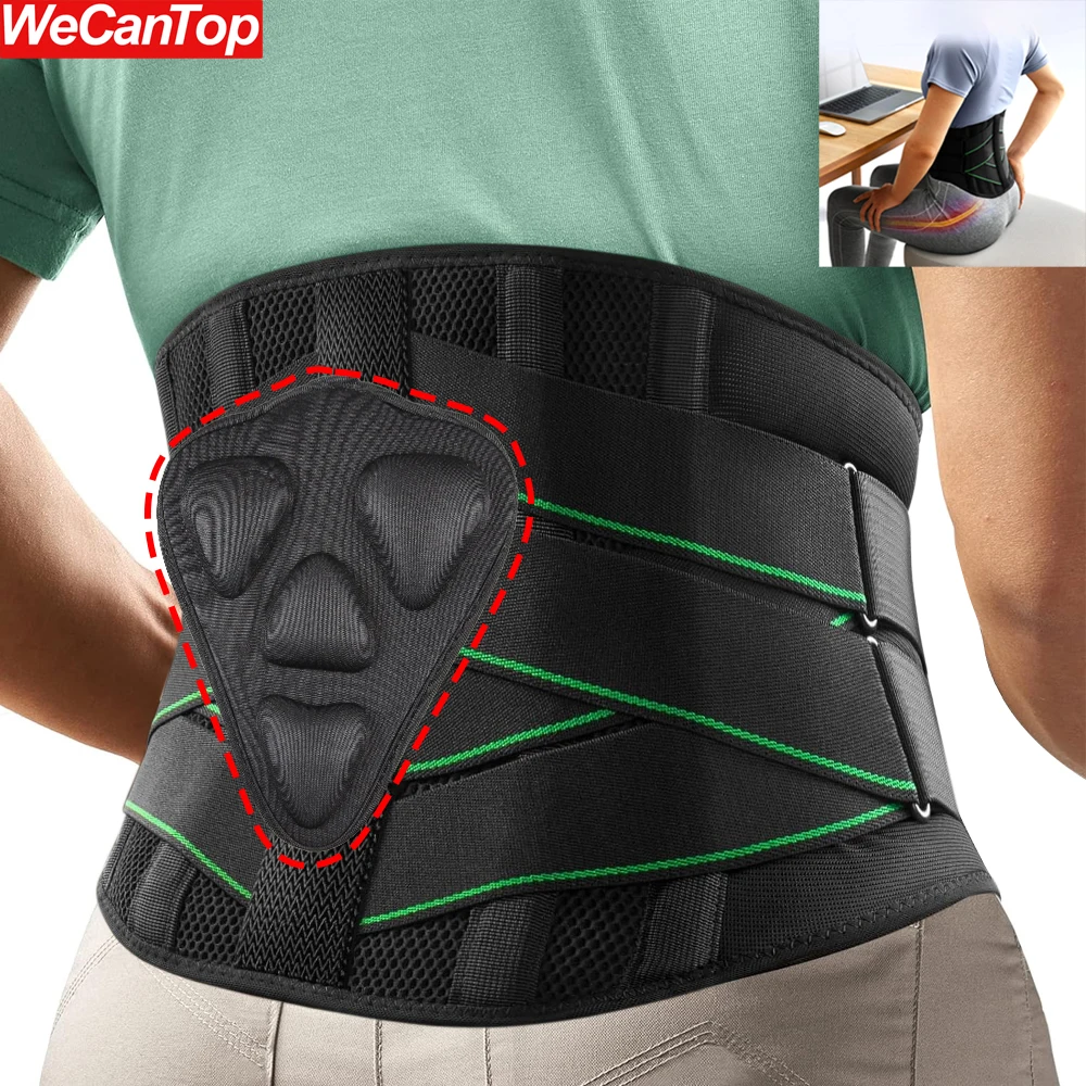 

Бандаж для спины для облегчения боли в пояснице с 3D поясничной подушечкой, поддерживающий пояс для спины для мужчин/женщин, дышащая поясничная поддержка для ишиаса