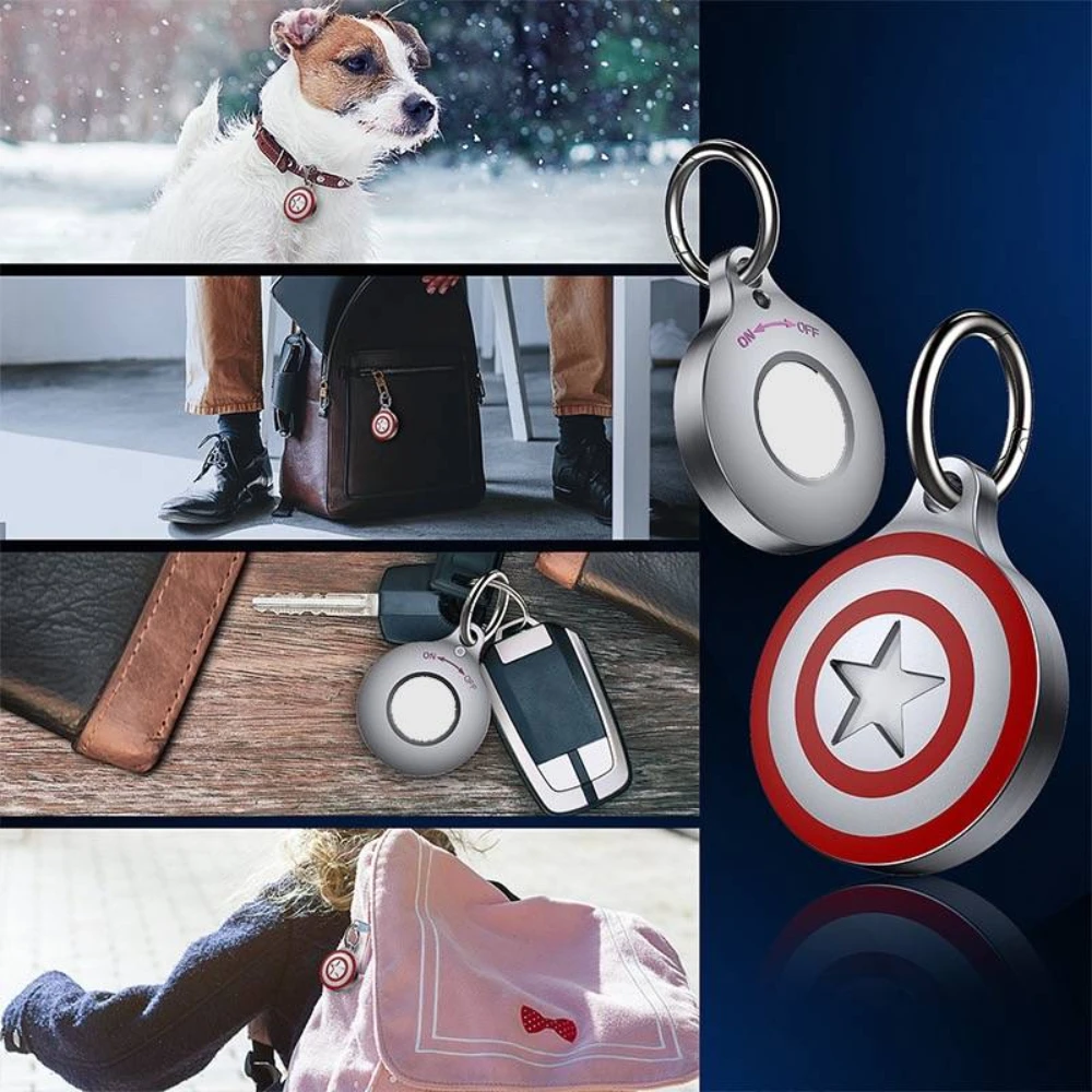 Para Airtag Case IPX8 Impermeável Keychain para Apple Air tag Holder Protetor de metal de alumínio para carteira Bagagem Gato Cão Animais de estimação