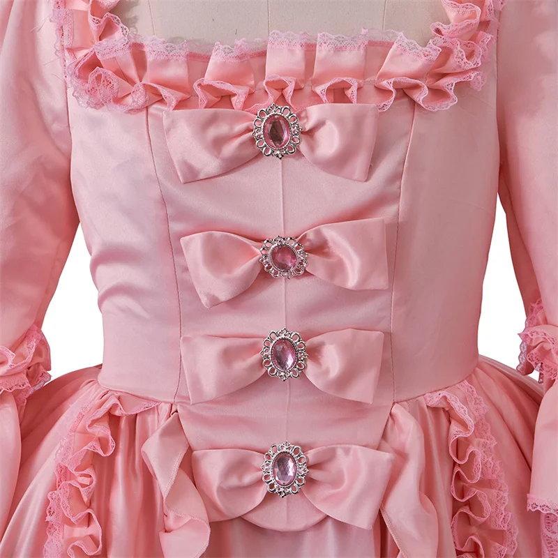 

Marie Antoinette Victorian Style Civil War Pink Dress Gothic Edwardian Southen Trumpet Sleeve Princess Palace Vintage Dress