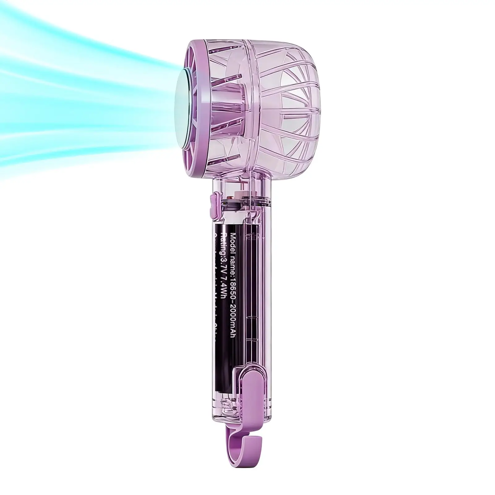 

Hand Fan 3 Speed Rechargeable Air Cooler Portable Fan With Hook For Travel Vacation Camping Hiking Backpacking Beach Picnic