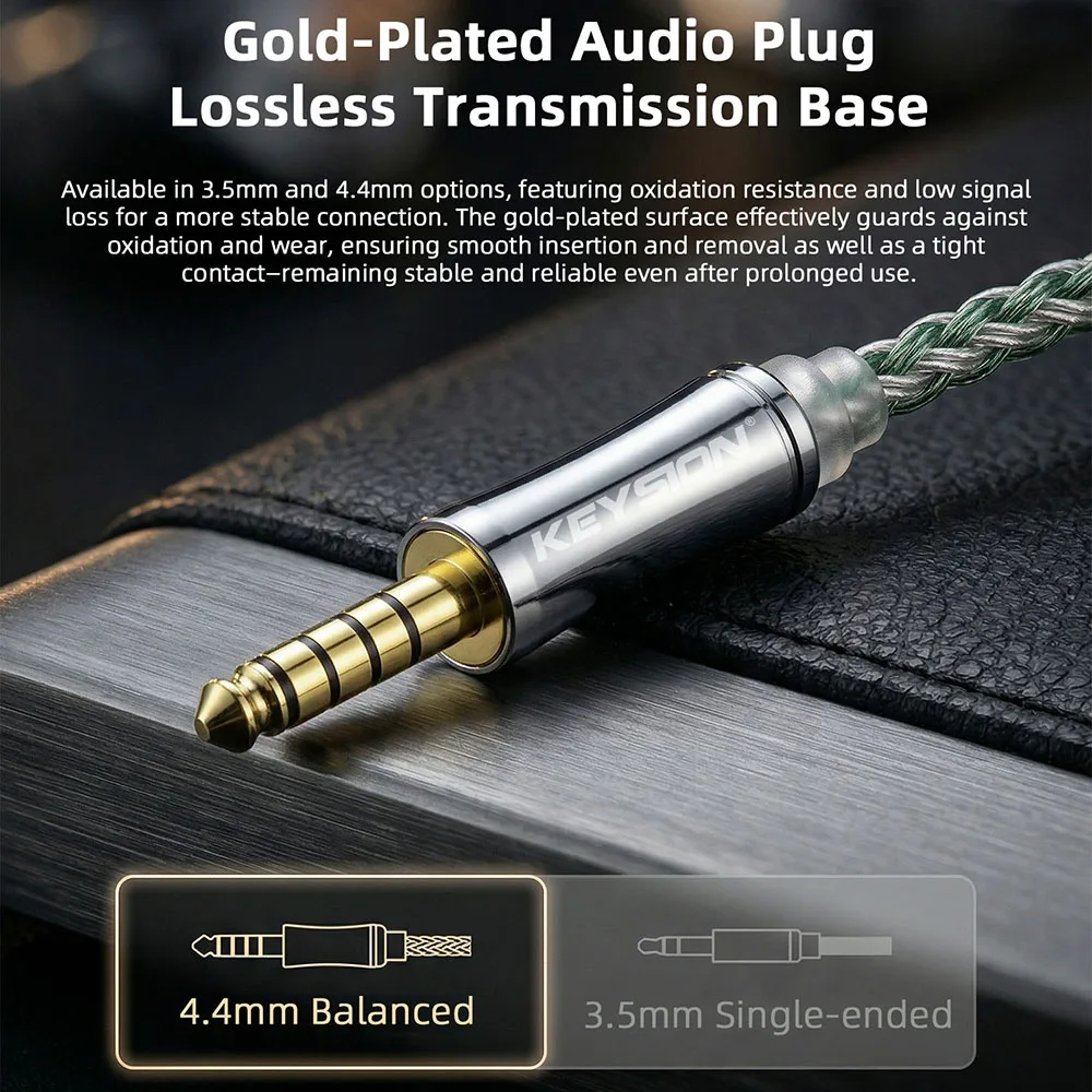 KEYSION 16 Core High Purity Oxygen-free Copper Silver Plated Balance Cable 3.5/4.4mm MMCX/0.78 2Pin/for TFZ IEM Earphone Cable