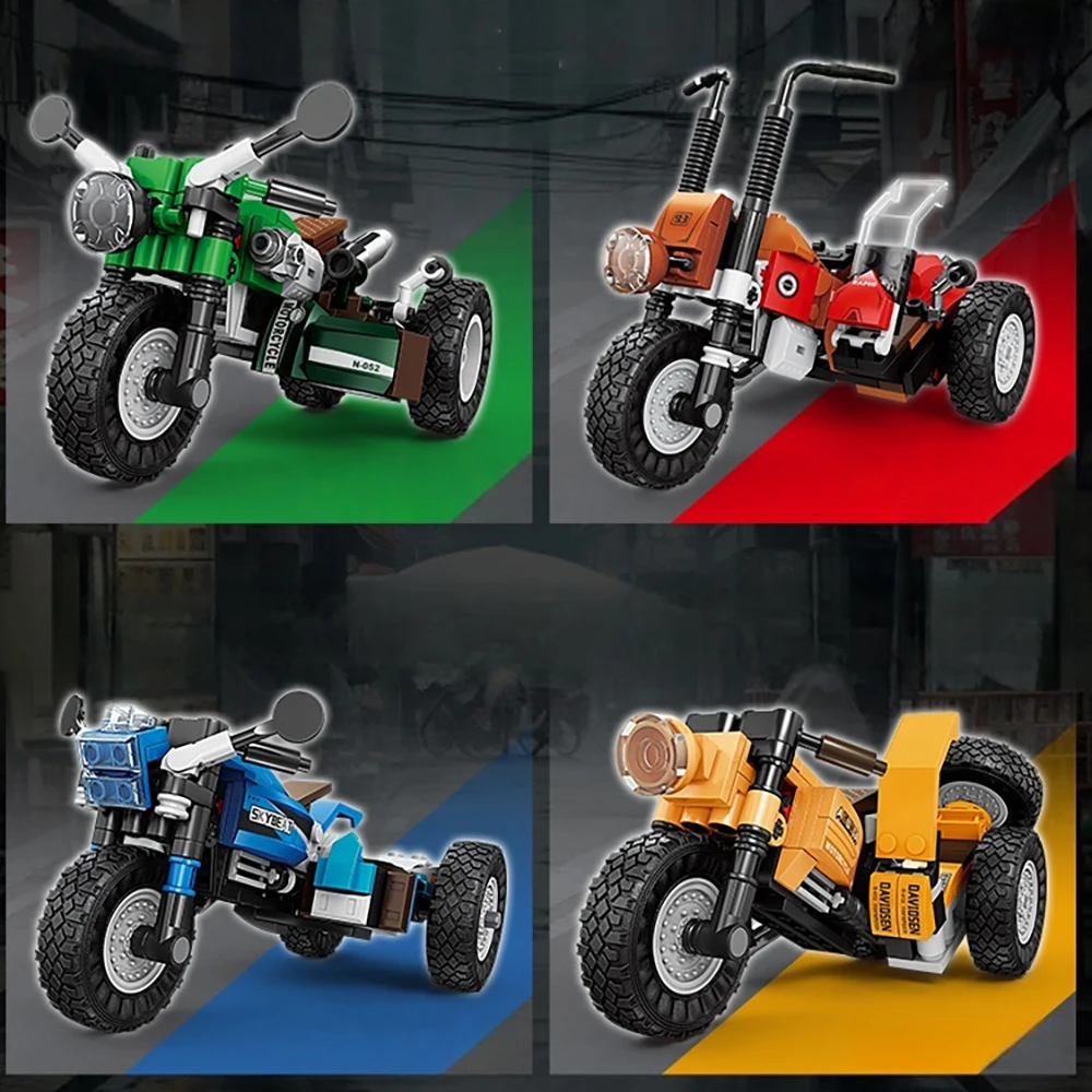 

MOC Motorcycle 2IN1 Combo Series Puzzle 3D Model Building Block Toys - Ideal for Indoor Entertainment, Children's Birthday Gifts
