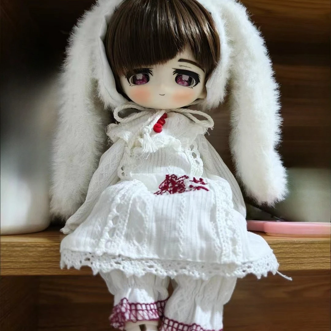 1/6 Doll's Clothes Suit for 30cm Bjd Doll Girl Toys Rabbit Pajamas Clothing Dress Up Play House Fashion Doll Accessories,No Doll