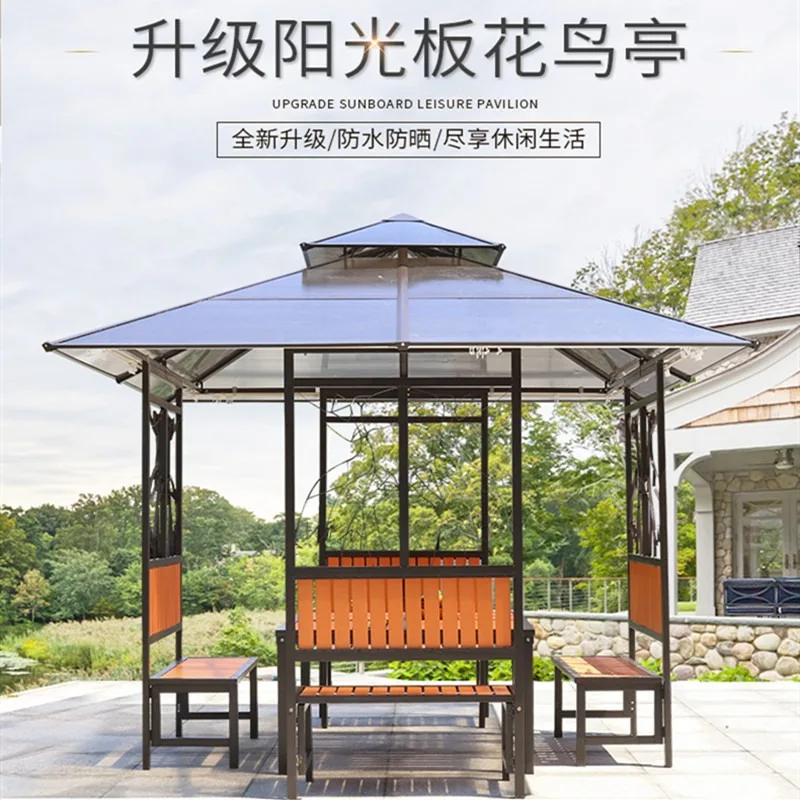 Directly from the manufacturer, the sun board flower and bird four-column pavilion stands outdoor parasol open-air park stands