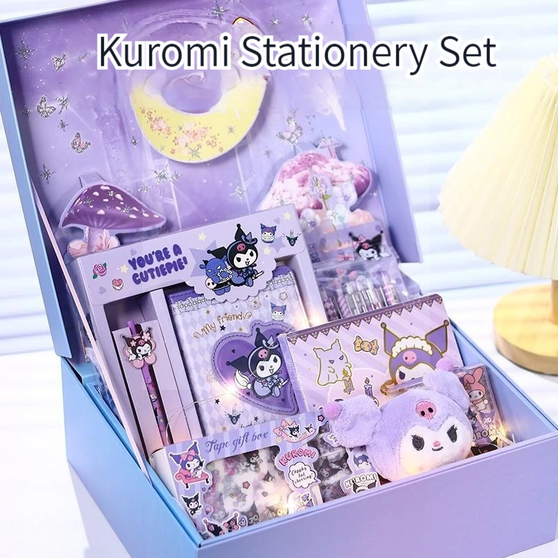 

Sanrio Stationary Set Kuromi Anime Figure Kawaii Gift for Girlfriend Birthday Present High End Giftexquisite Gift Bag Prize Hot