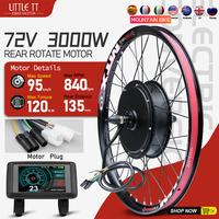 72V 3000W MTX39 E-Bike Conversion Kit Brushelss Gearless Rear Wheel Hub Motor For Electric Bicycle Conversion Kit 26-29inch 700C