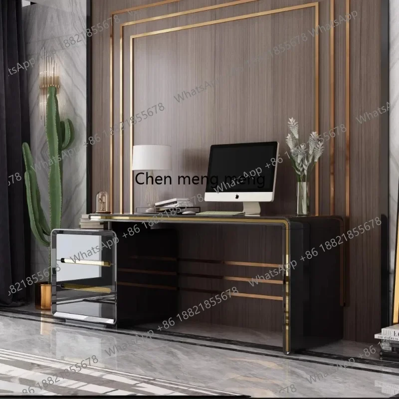 

F150 Storage Drawers Black Standing Home Computer Desks Study Laptop Escritorio Office Furniture Modern White Luxury Executive D
