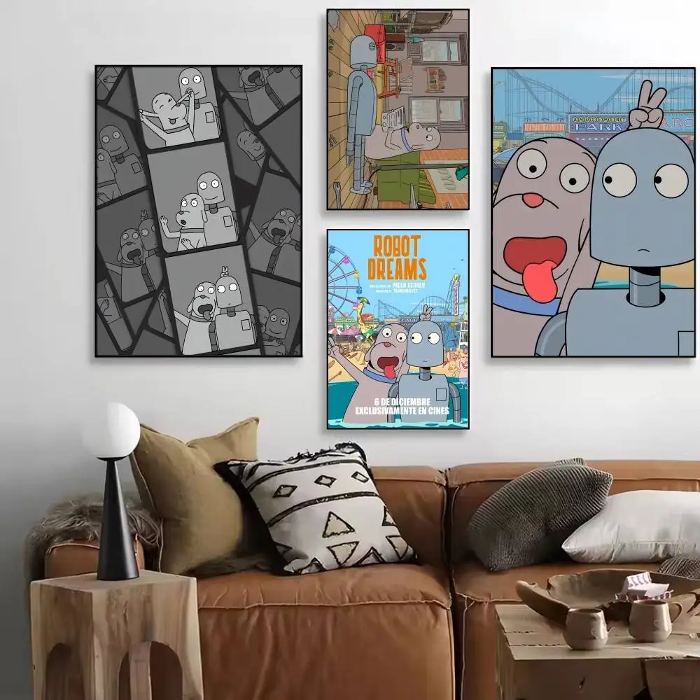 Classic Cartoon Anime R-Robot D-Dreams Posters HD Print Vintage Wall Art Decor for Home Study Room