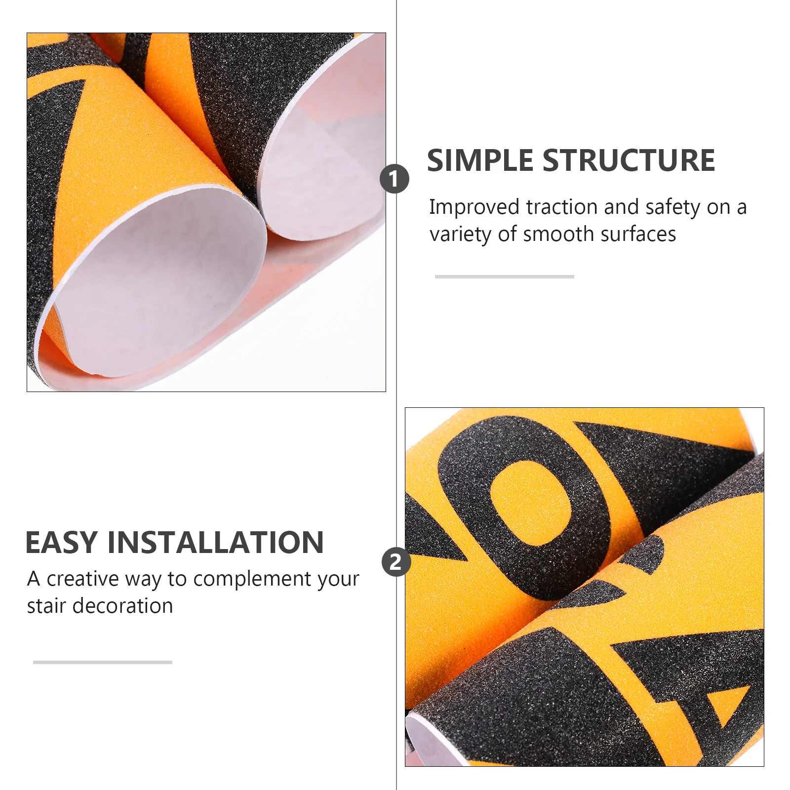4 قطع من ملصقات الأرضية المضادة للانزلاق، شريط لاصق قوي غير قابل للانزلاق للسلالم في الهواء الطلق، حل الجر للسلامة الداخلية