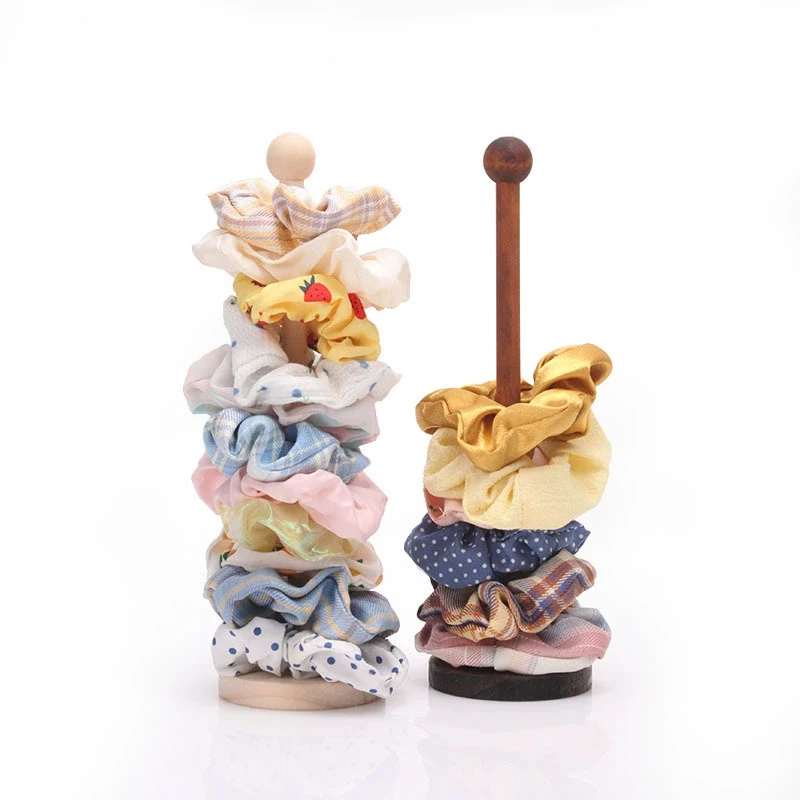 Holz Vertikale Kopfbedeckung Elastische Haar Blume Display Ständer Schmuck Gummiband Halter Regal Rack Lagerung – Detail 3