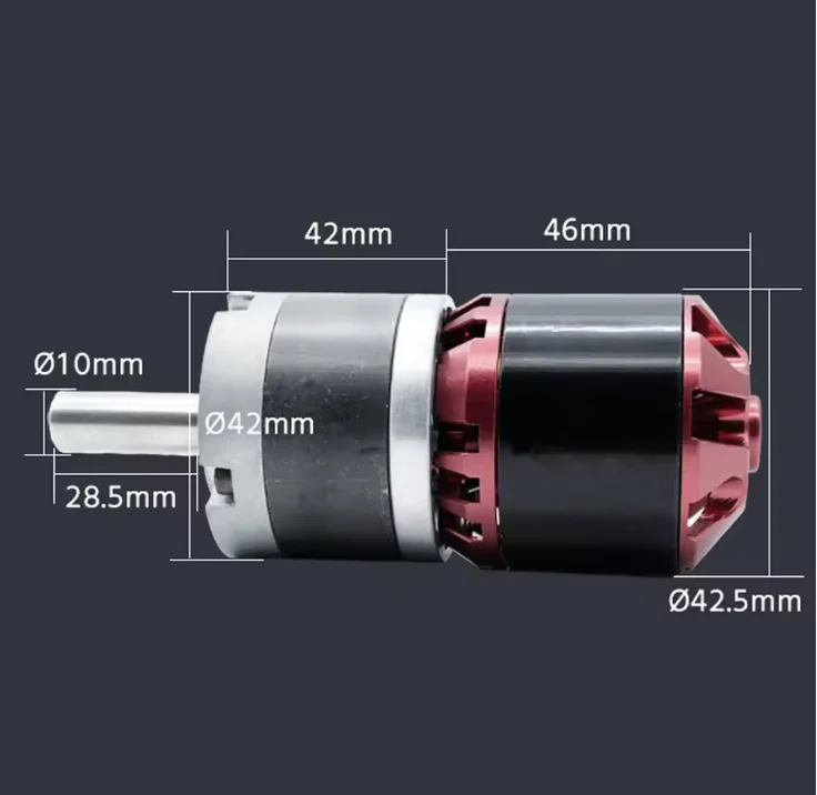 42mm 4250 Brushless Geared Motor  560kv Reduction Ratio Automatically Cleans Outer Rotor High Power 3.7-100 Bl 7-24v