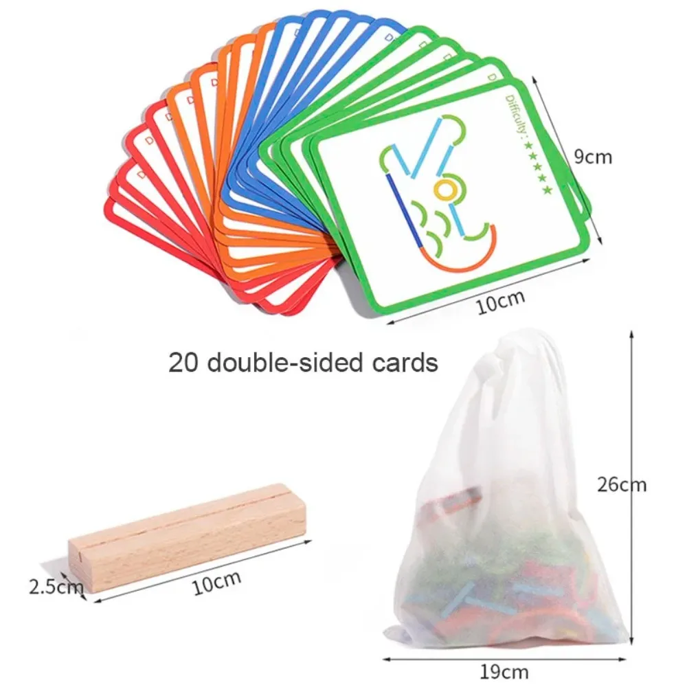 Kreative Holzstäbe und Ringe, Puzzle-Intelligenzspiel, Montessori-Lernspielzeug für die frühe Kindheit für Kinder im Alter von 3 Jahren