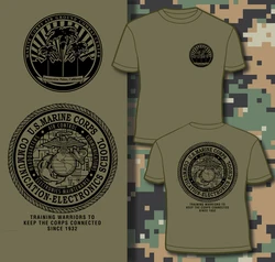 US Marine Corps Air Ground Combat Center - Twentynine Palms, Communication-Electronics School T Shirt 100% Cotton Casual T-shirt