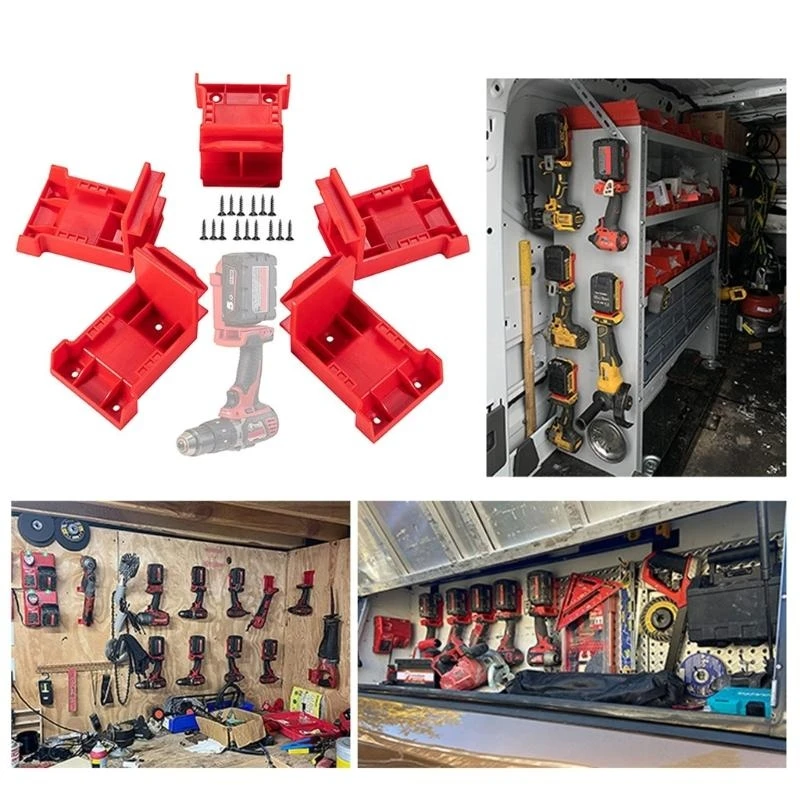 

5Pcs Power Tool Holder Battery Mount Hanger Stand for 18V/20V Battery Tool Storage Rack Bracket Fixing Accessories top sale
