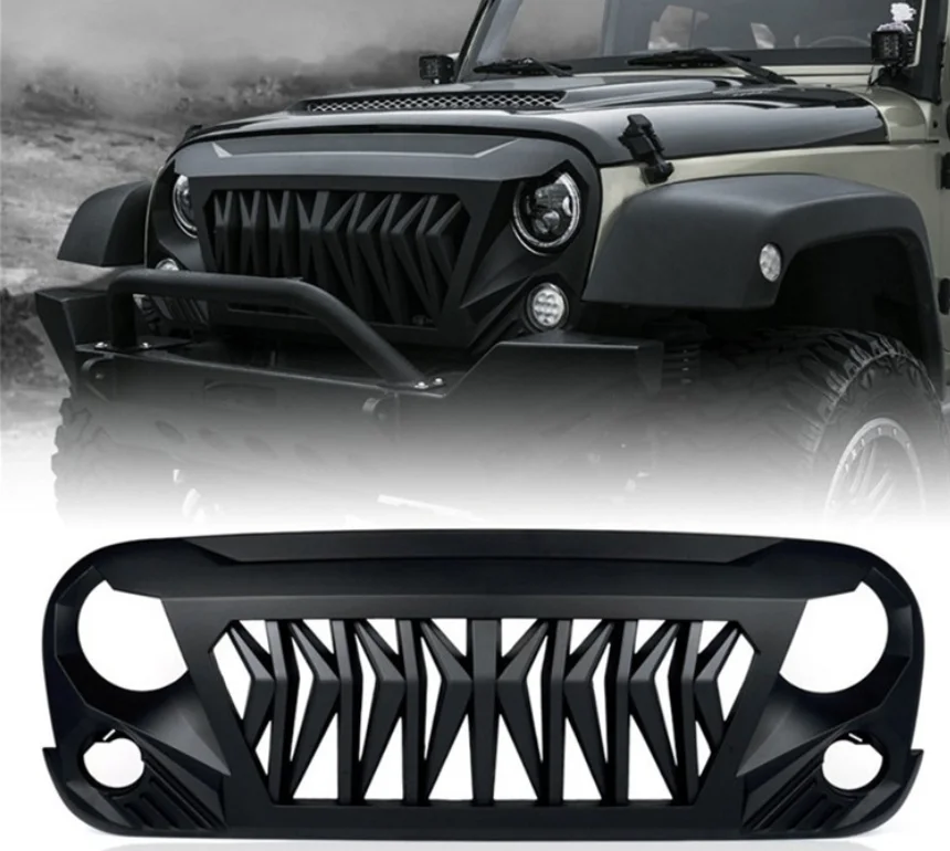 Jeep Wrangler JK Accessories Front Grille For Jeep Wrangler JK 2007-2017 Upgrade Black Shark Style Wrangler JK Grill