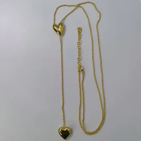 

UNOde Classic daily versatile temperament unique design sense gold heart pull-out sweater chain women's jewelry gift