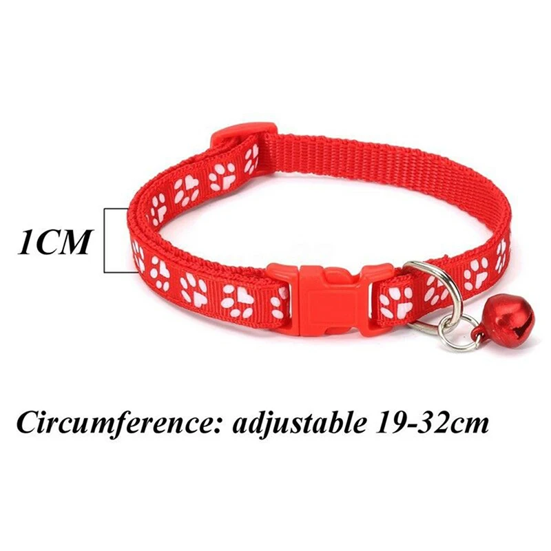 12Pcs Adjustable Pet Collars Cute Cat Collar With Bell Kitten Safety Collar Necklace Colorful For Chihuahua Cats Dogs