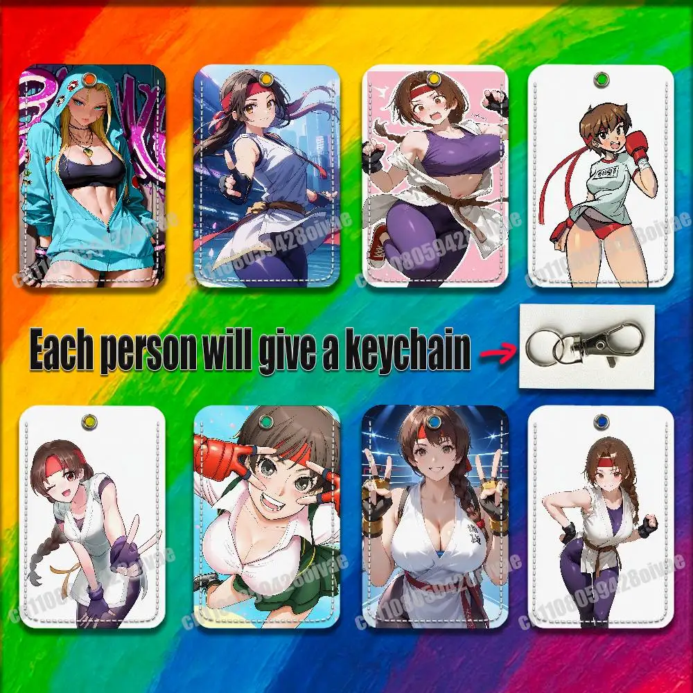 

Cammy Sakura Kasugano S-Street F-Fighter For ID Clips Credit Bank Bag Bus Meal Card Holder Cover Pocket Ornament Keychain