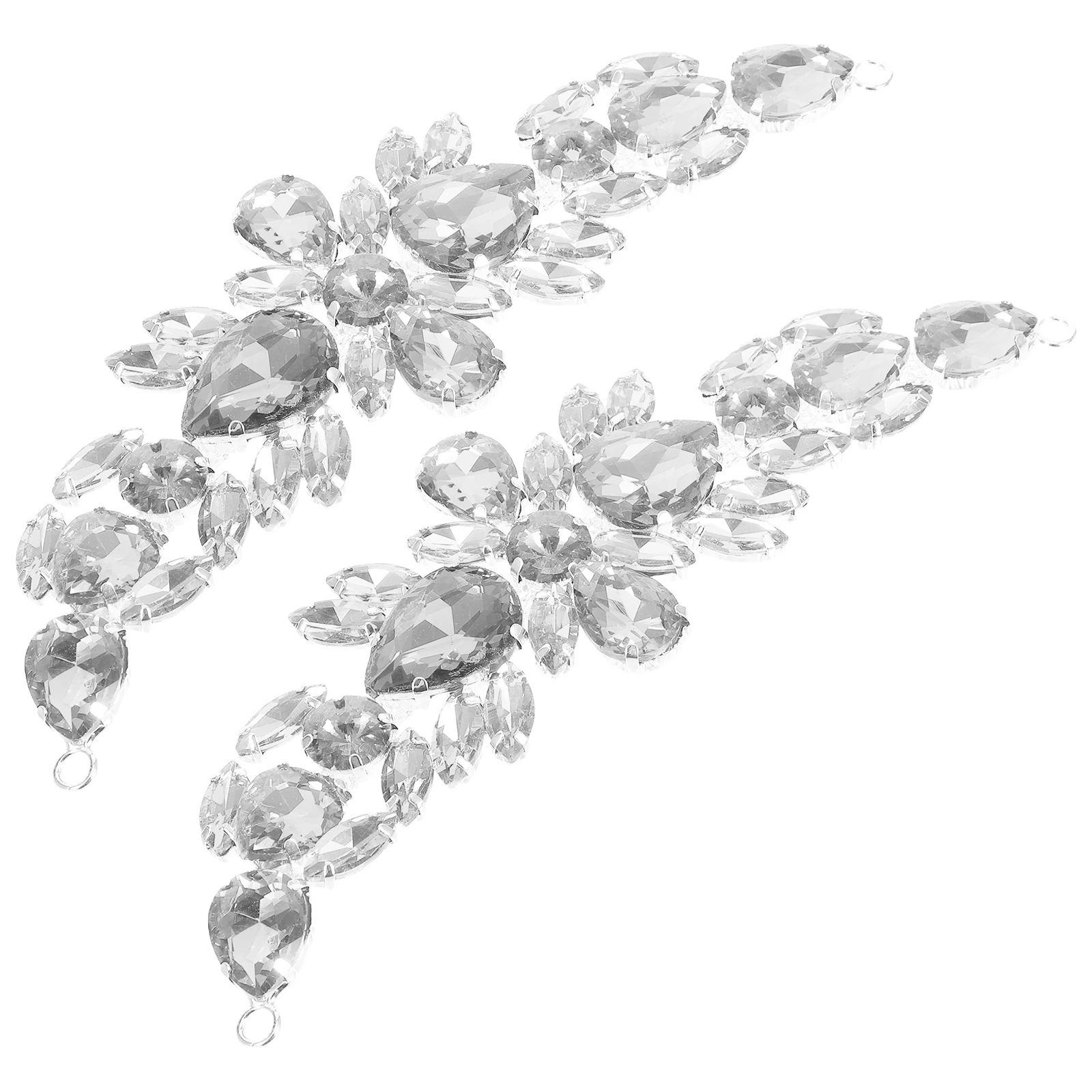 

2Pcs Wedding Shoe Decoration Rhinestone Floral Appliques Elegant Crystal Flower Embellishments Bridal Dress Accessories