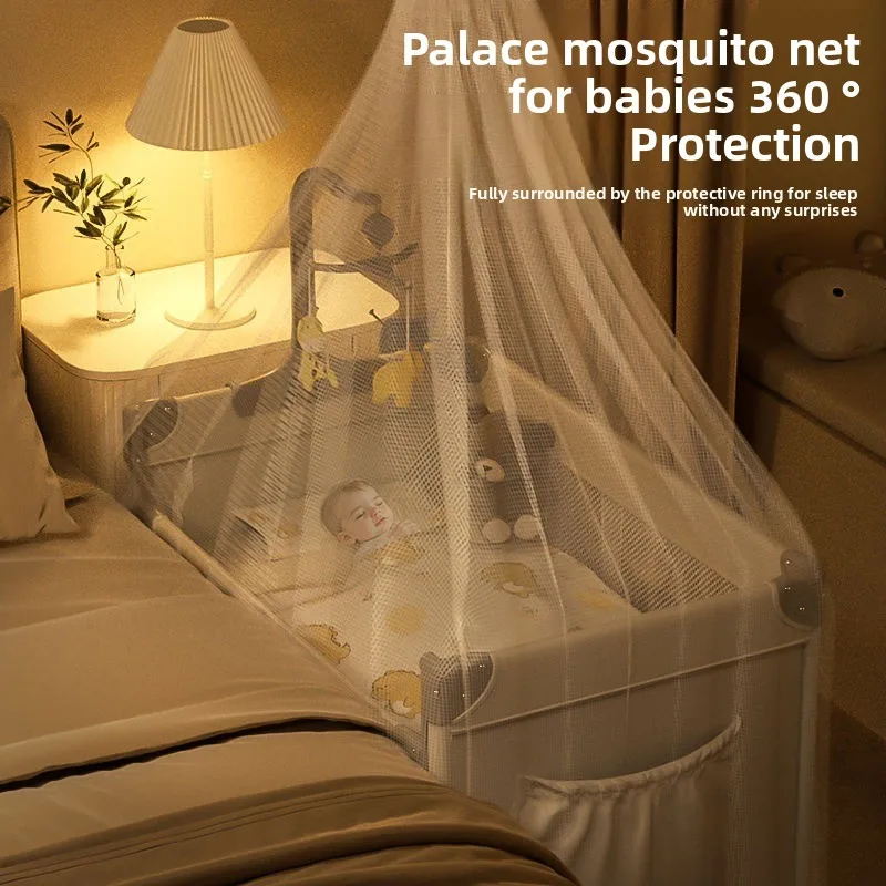 Tempat Tidur Bayi Lipat Portabel yang Dapat Diubah dengan Stasiun Pengganti Popok yang Dapat Disesuaikan untuk Bayi Baru Lahir Desain Modern yang Aman untuk Bayi Laki-laki dan Perempuan.