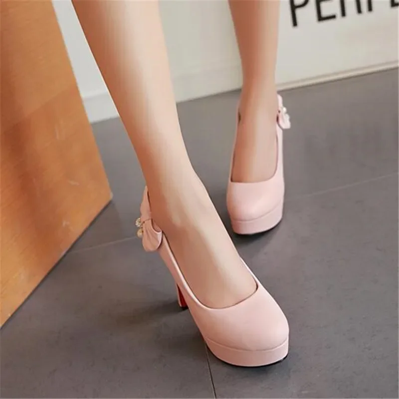 Customized Large Size Pumps Single Shoes 44 45 46 Yards Large Size High Heels with High-heeled Shoes with Butterfly Knot Diamond