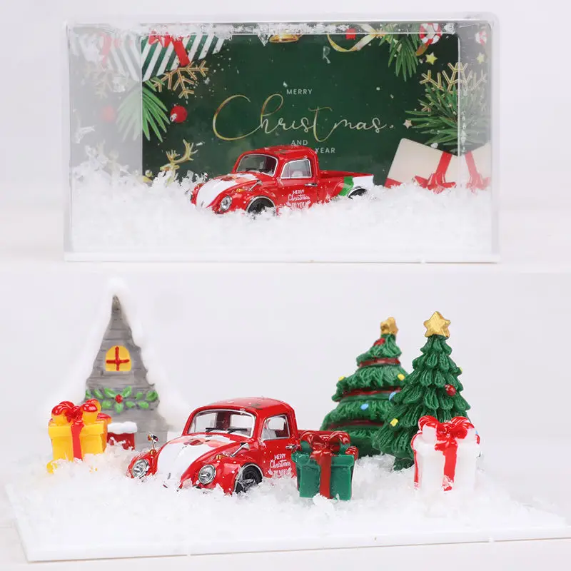 

Diecast Liberty 1:64 Scale Volkswagen Beetle Pickup Truck Christmas Paint Alloy Car Model Collectible Toy Gift Souvenir Display