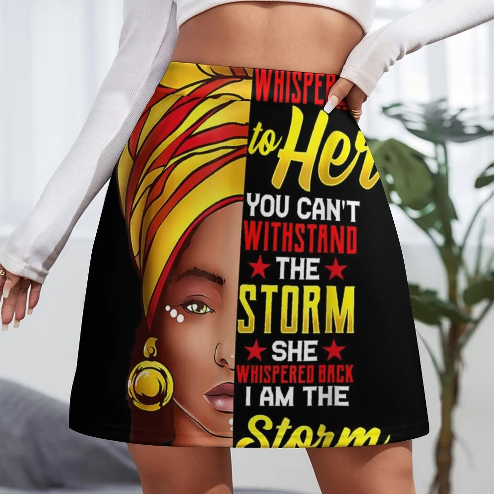 Black History Month African Woman Afro I Am The Storm Mini Skirt skirt sets womans clothing sexy skirt