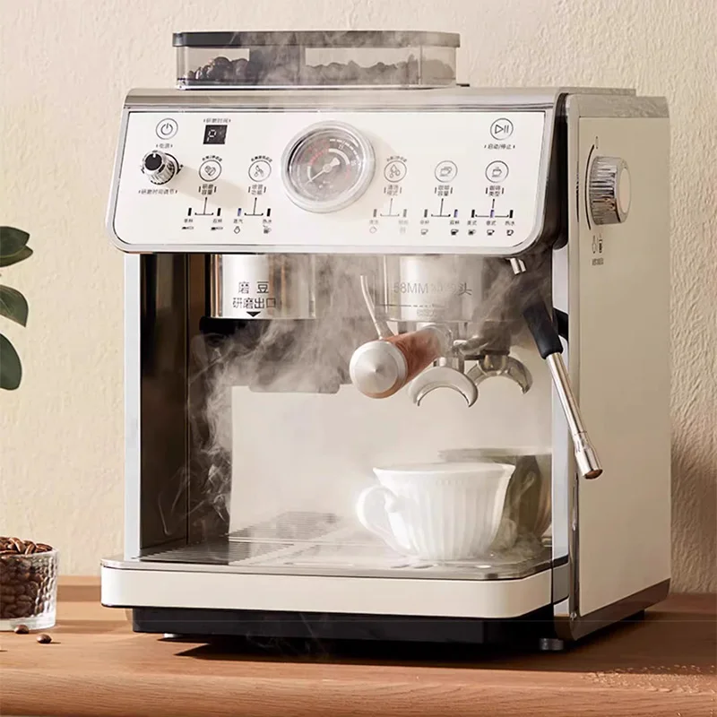 

Grinding and espresso machine Home automatic coffee bean grinding Steam milk frother Double pumps and double boilers
