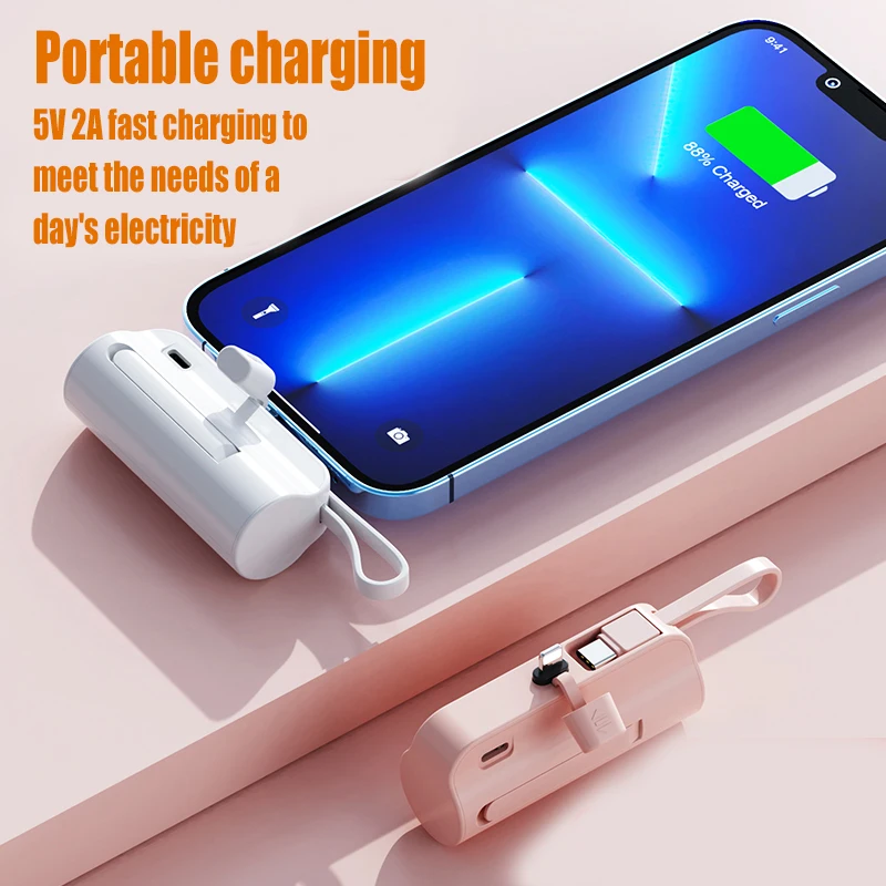 JayoWade 5000mAh Mini New Battery Charger Case For iPhone 15 Xiaomi Samsung S23 Huawei Power Bank Battery Cases Type C Powerbank