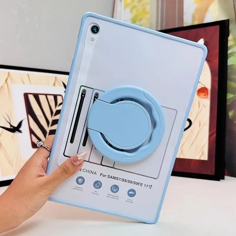 

360° Rotation Holder Matte PC Case for 2025 New Samsung Galaxy Tab S11 S10 Lite 10.9 S10 FE S9 S8 S7 A11 Plus A9 8.7" Full Cover