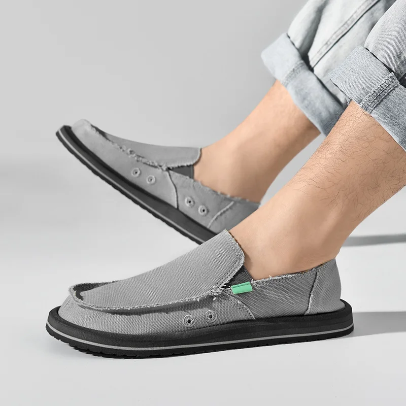 Neue, leichte, handgefertigte Canvas-Freizeitschuhe für Herren, modisches Design, Sneaker, Herren-Slipper, atmungsaktive, flache Schuhe mit niedrigem Schaft, weiche Fahrschuhe. – Detail 20