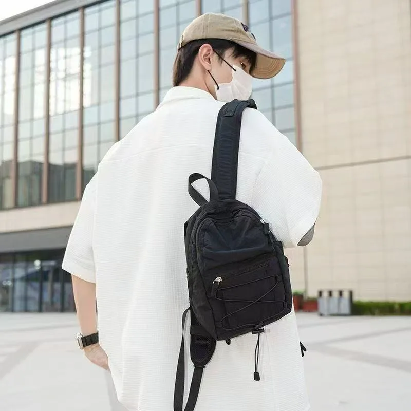 Color Block Drawstring Backpack Five Colors Unisex  Lightweight Large Capacity Commute Outdoor Travel Versatile Casual Backpack