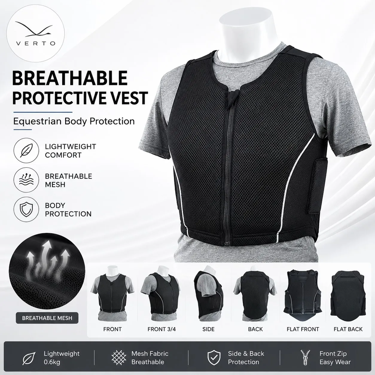 Professional Lightweight Horse Riding Protective Vest | Adjustable Comfortable Equestrian Safety Jacket for Training Competition