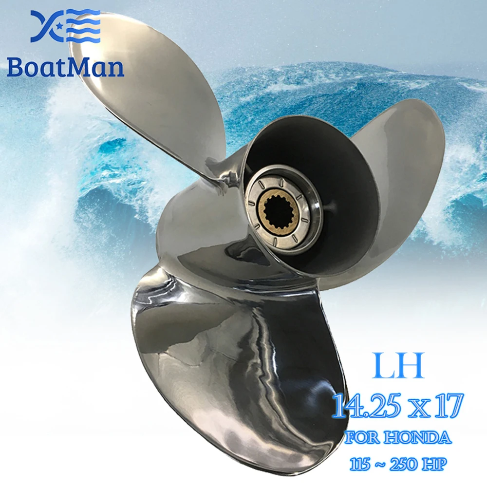 BoatMan 14.25x17 Outboard Propeller For Honda 115HP135HP 150HP 200HP 225HP 250HP Stainless Steel LH 3 Blade 58133-ZY3-B17AH